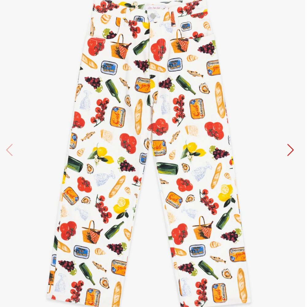 Lisa Says Gah White Fleuri Print Straight-Leg Jeans